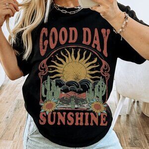 Good Day Sunshine T-Shirt | Retro 70s Boho Sun Tee